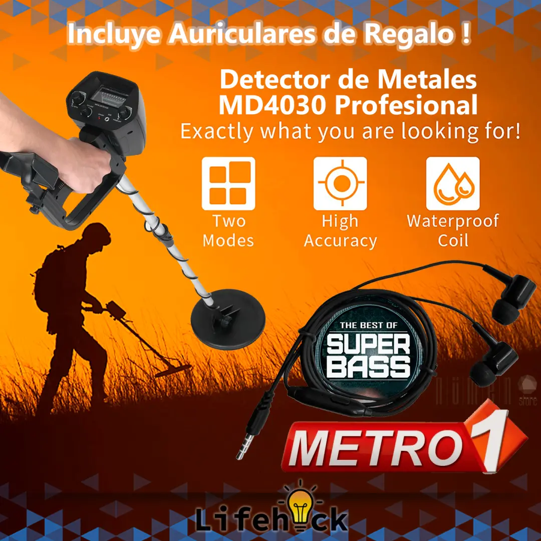 Detector De Metal Profesional Md4030 Pro Sumergible Oro Full - Imagen 5