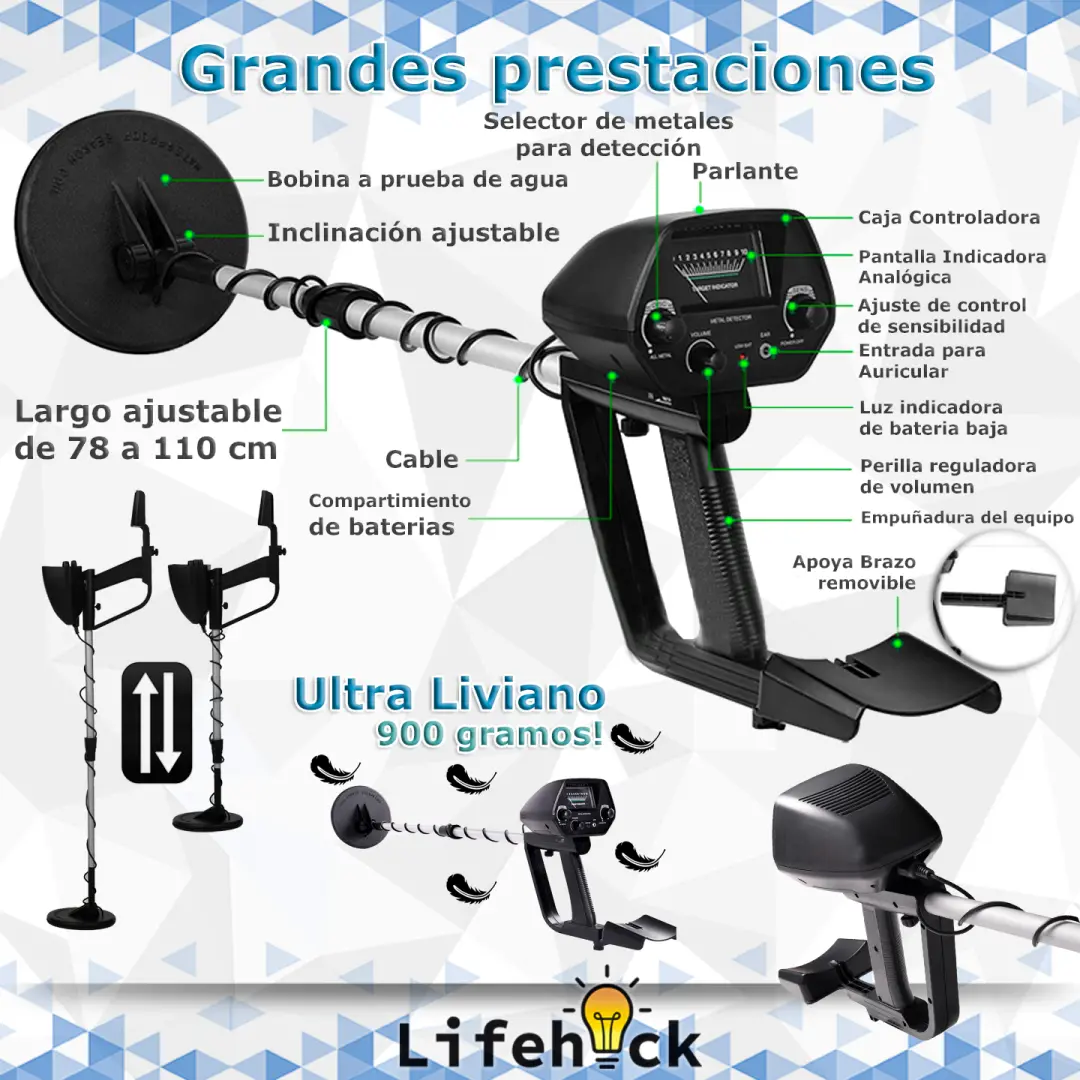 Detector De Metal Profesional Md4030 Pro Sumergible Oro Full - Imagen 9