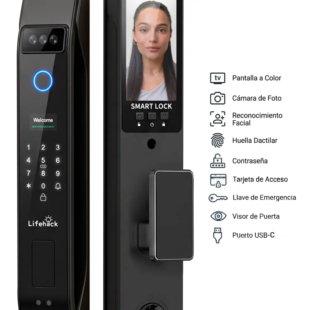 Cerradura smart Digital K9 WiFi + biometrica huella tuya App - Imagen 2