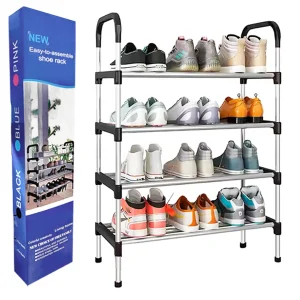 Organizador Zapatero Zapatillas Botinero de 4 Estantes Desarmable para 12 Pares