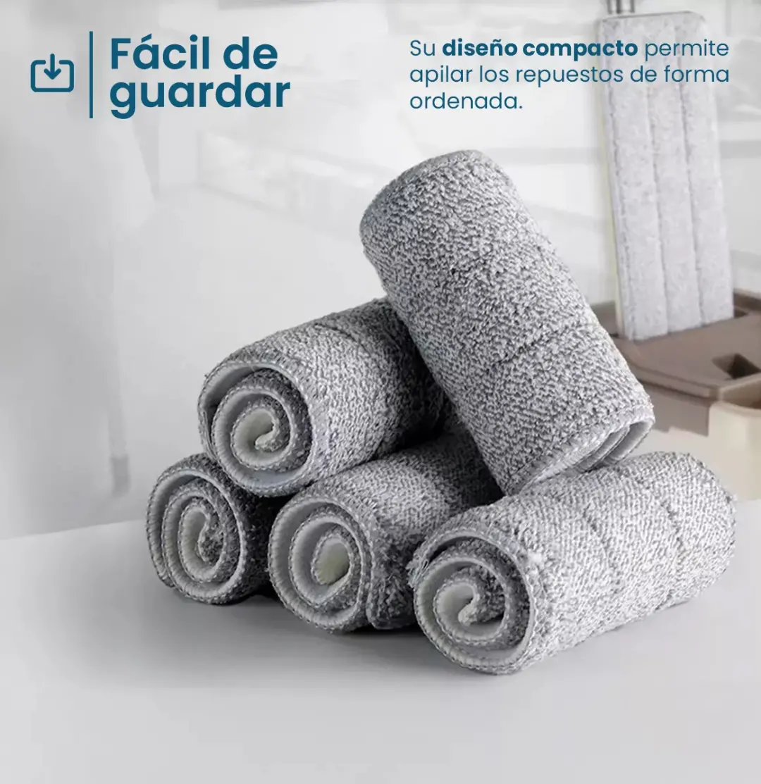 Set X 4 Repuesto Mopa Spray Microfibra Trapeador Lampazo - Imagen 3