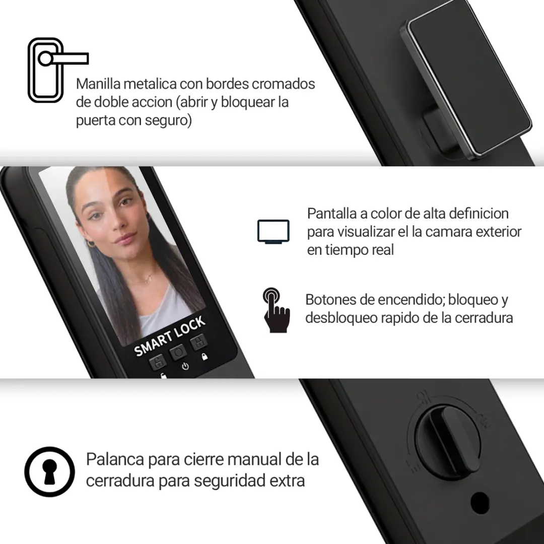 Cerradura smart Digital K9 WiFi + biometrica huella tuya App - Imagen 4