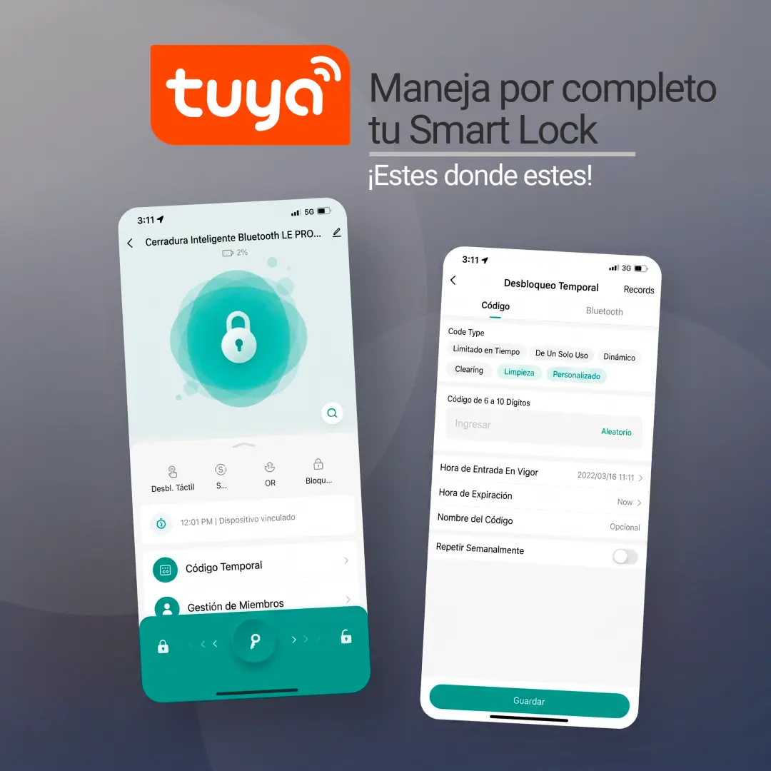Cerradura smart Digital K9 WiFi + biometrica huella tuya App - Imagen 5