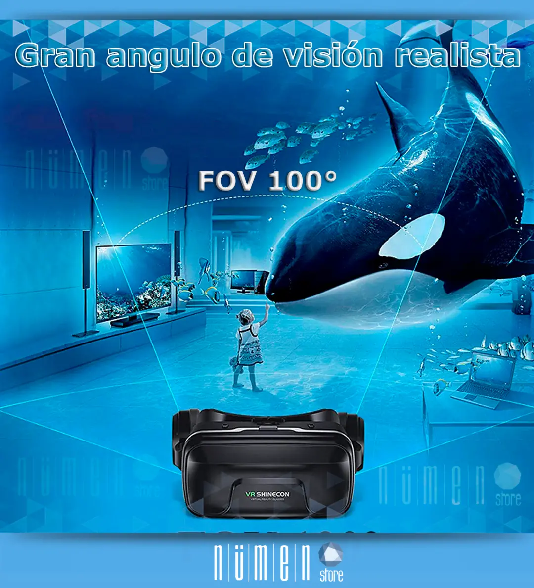 Lentes Realidad Virtual Shinecon LH5000 Vr Profesionales Sonido + Joystick - Imagen 3